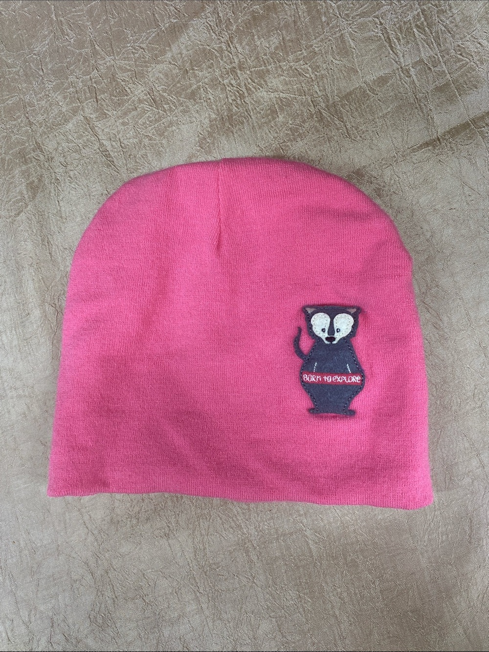 The North Face Kids Hot Pink Beanie with Animal Patch